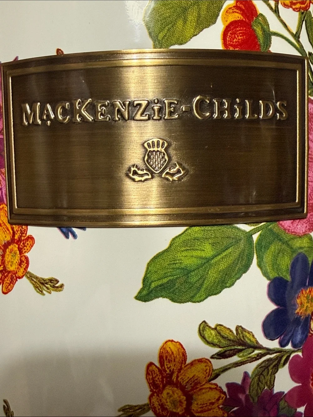 McKenzie Childs  Flower Market Enamel Spoon Rest & Utensil Holder Set